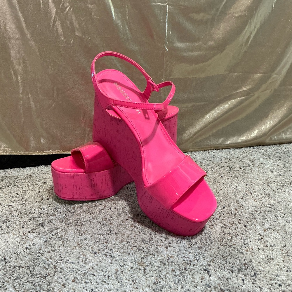 Madden Girl Hot Pink Wedge Sandals